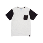 Ecru & Black Color Block Tee