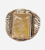 Golden Rutile Sterling Silver Ring