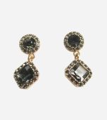 Black Crystal Drop Earring