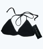 Black Woven Overlay Bikini Top