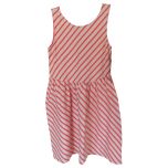 Girl's Ivory & Pink Stripes Sleeveless Dress