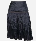 Gold Trim Pleated Crinkle Skirt