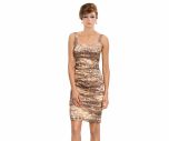 Ruched Leopard Print Sheath Dress