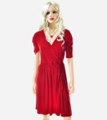 Red Ruched Dress