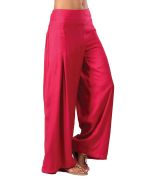 Dark Rose Pleated Palazzo Pants