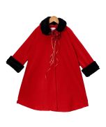 Red Rose Faux Fur Swing Coat