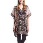 Black Elephant Silk Caftan