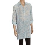 Blue Abstract Button-Up Tunic