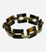 Resin and Rhinestone Link Bracelet