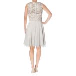 Champange Lace Illusion Cocktail Dress