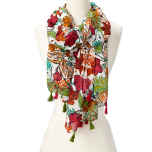 Red Floral Scarf