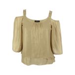 Gold Layered cold-Shoulder Top