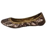 Eddie Metallic Bronze Glittery Flats 