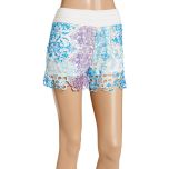 White & Blue Crochet Shorts 