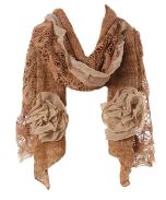 Brown Ruffle-Accent Scarf