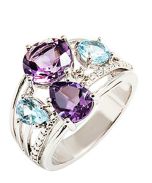 Gemstone & White Gold Statement Ring